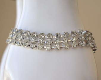 Prong Set Rhinestone Tennis Bracelets Lot of Three Vintage