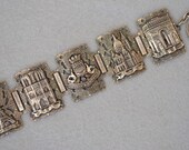 Sterling Silver Paris Souvenir Panel Bracelet Vintage