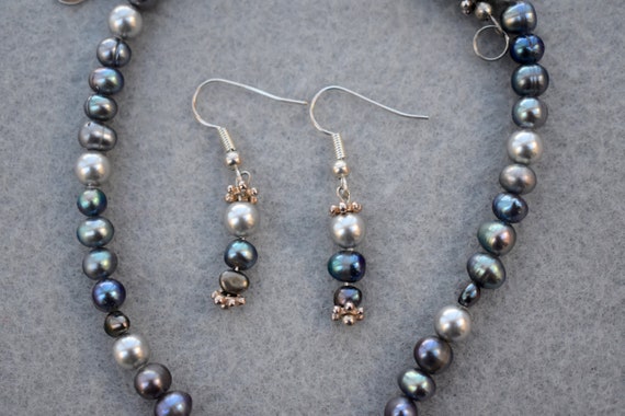 Freshwater Pearls with Sterling Silver Abalone Pe… - image 7