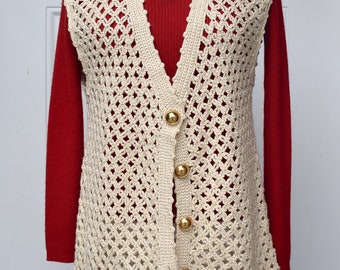 Crochet Sweater Vest Vintage NOS