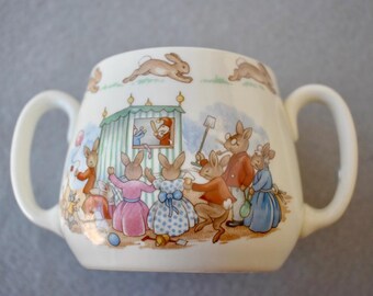 Bunnykins Two Handled Mug Fine Bone China Made In England Vintage