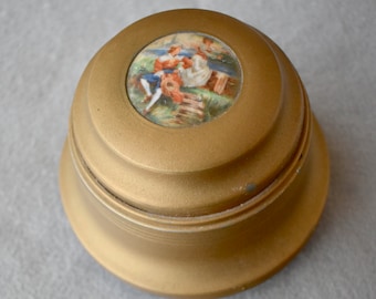 Music Powder Box Mid Century Vintage Vanity