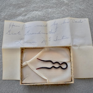 Antique Celluloid Hairpin with Provenance
