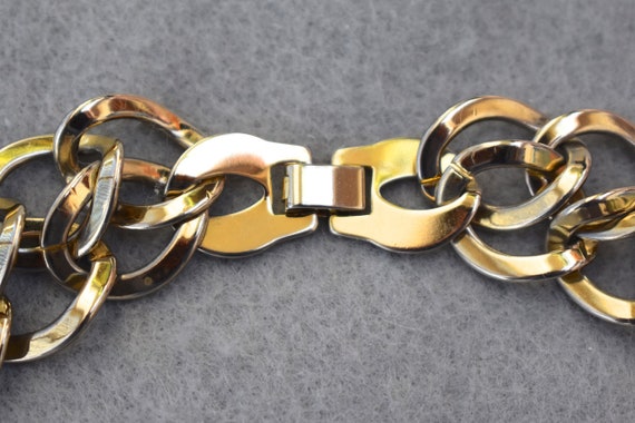 Chunky Double Interlocking Link Necklace Vintage - image 7