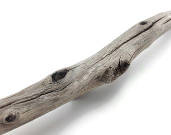 40.5" Curved, Beachy Driftwood Branch With Knot Holes