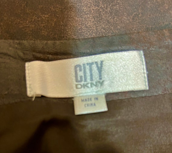 Vtg Donna Karan City by DKNY Distressed Brown Lea… - image 3