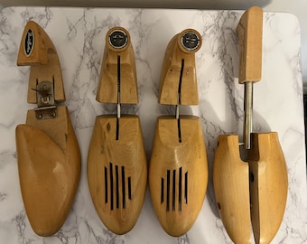 Vintage Wooden Shoe Stretchers Group of 4 Shoe Trees