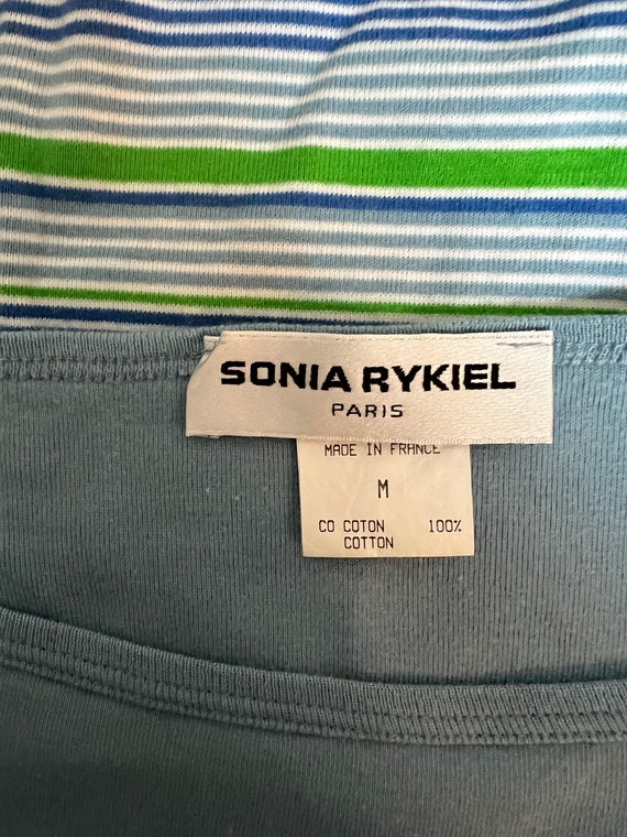 Vtg Sonia Rykiel Paris Blue Striped Cotton Sweate… - image 4