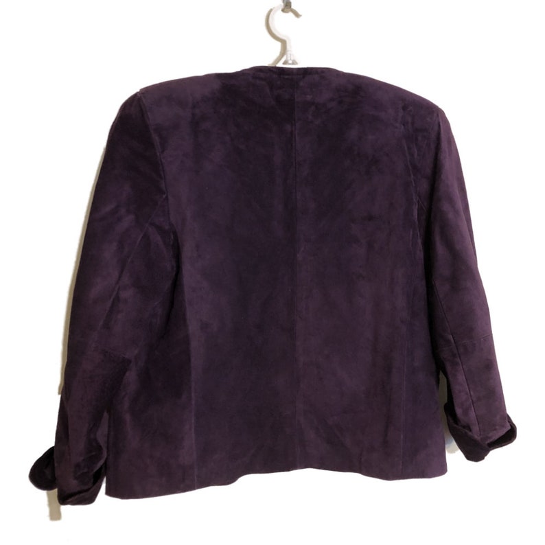 Talbots Vtg 80/'s Purple Suede Open Jacket Blazer NOS