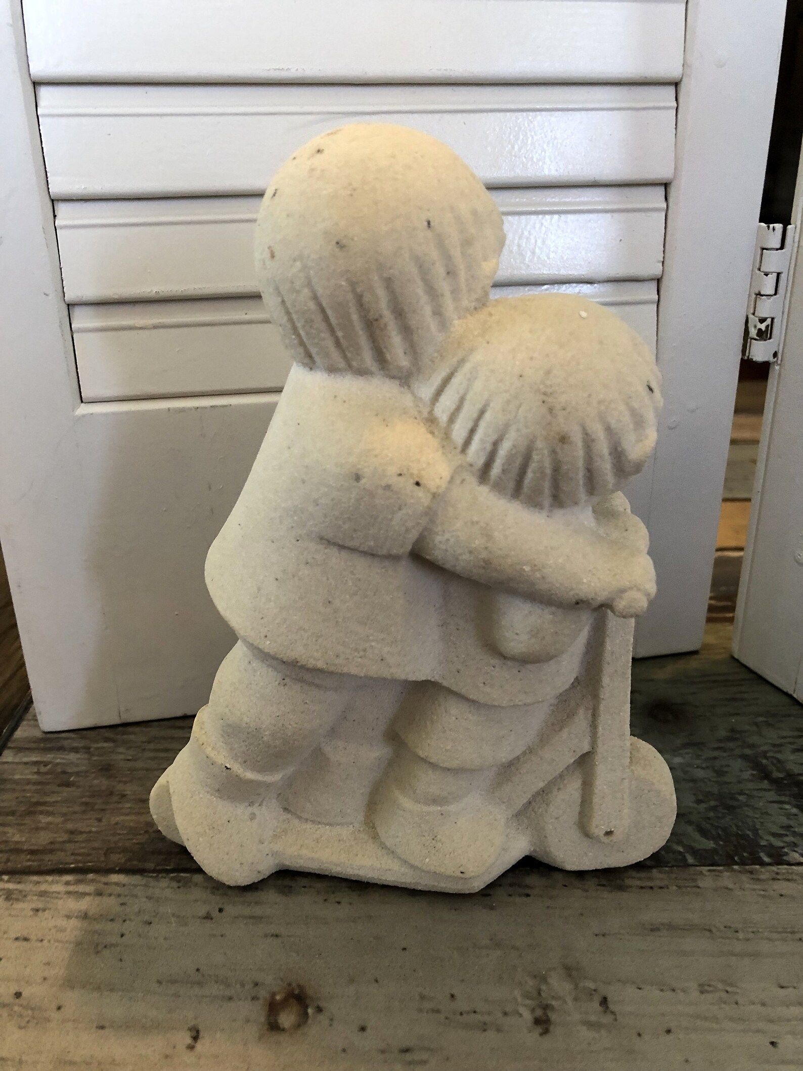 Marbell by Stone Art Belgium Small Statue of Children on a Scooter Etsy