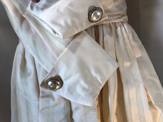 Mid Century New Look Silk Taffeta Day Dress Tonal… - image 5
