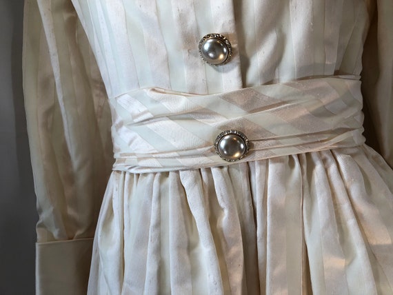 Mid Century New Look Silk Taffeta Day Dress Tonal… - image 6