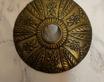 Vintage Brass Ceiling Plate Medallion 5”