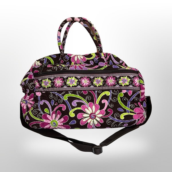 Vera Bradley Weekender Bag in Purple Punch Discontinued Pattern