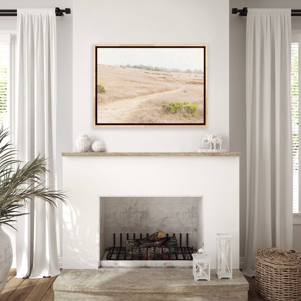 Cambria, California Coast, Trail, Hike, Fiscalini Ranch, Central California, Pastel, Neutral, Canvas Art, Farm House, Vintage, Landscape