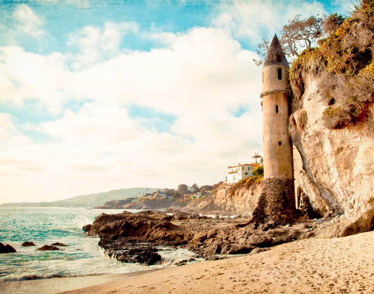 Dreamy Beach Print Laguna Beach California Victoria Tower