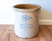 Authentic Vintage 6 Gallon Monmouth Pottery Crock - Illinois