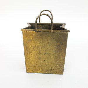 Gio Ponti Designer Brass Paper Shopping Bag Made in Italy Vintage image 1