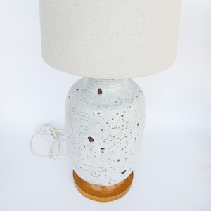 Ceramic Lamp Base with White Lava Glaze Finish (lamp shade NOT included)