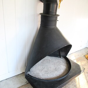 Black Midcentury Modern Fireplace image 5