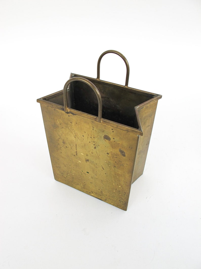 Gio Ponti Designer Brass Paper Shopping Bag Made in Italy Vintage image 8
