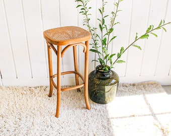 Josef Hoffman Thonet Style Bentwood and Cane Stool Plant Stand