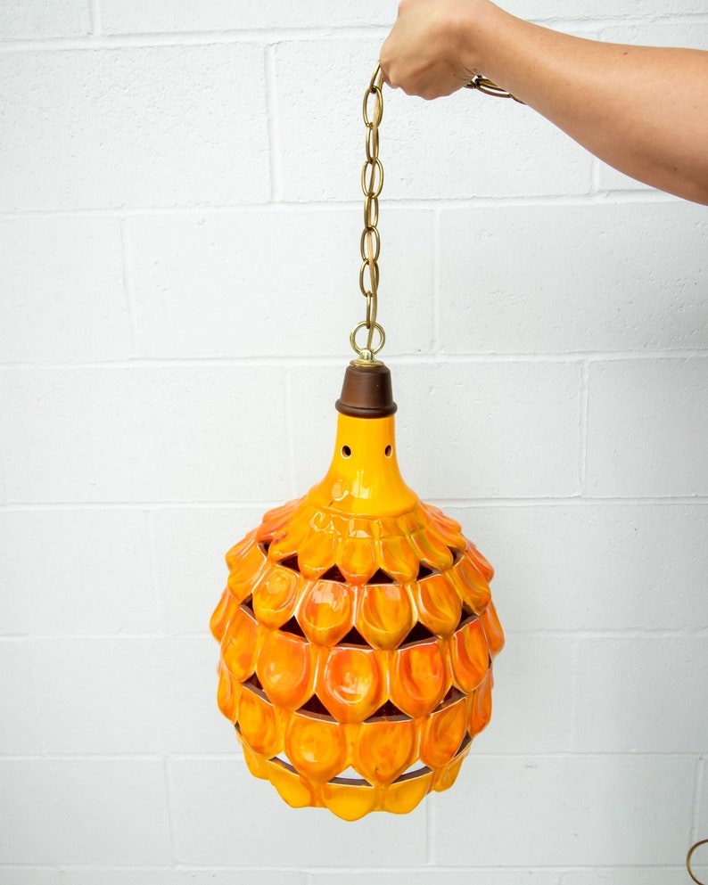 Midcentury Ceramic Hanging Pendant Lamp image 2