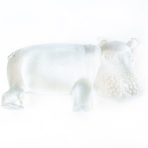 Glass Hippo Paperweight