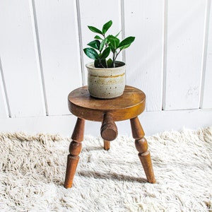 Wood Stool Plant Stand Made in Japan image 3