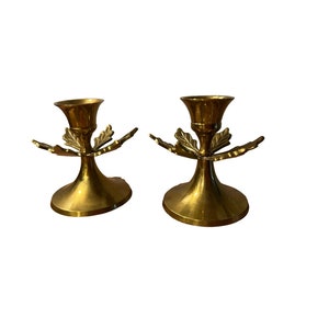 Brass Holly Holiday Leaf Candle Holders Sold Individually image 9