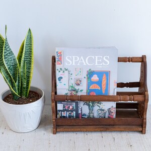 Teak Magazine Storage Rack image 2