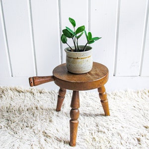 Wood Stool Plant Stand Made in Japan image 4