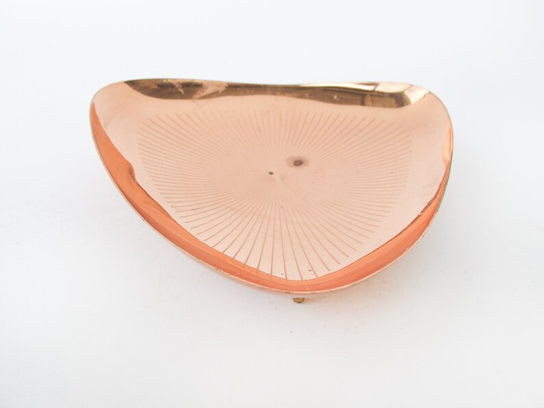 Mussbach Metall  Midcentury German Copper Tray with Brass Legs
