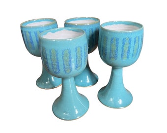 Set of 4 Hand Spun Ceramic Glasses ZION