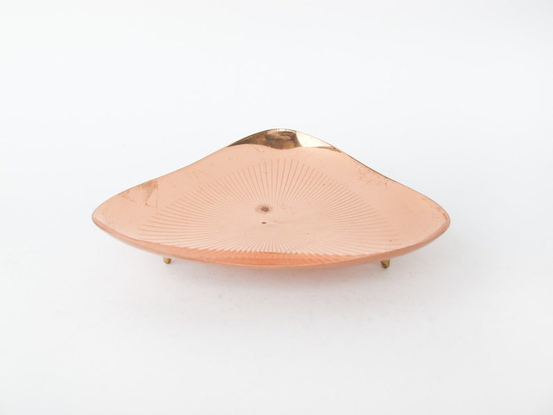 Mussbach Metall  Midcentury German Copper Tray with Brass Legs