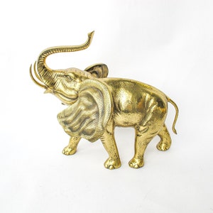 Large Brass Elephant Made in Korea image 9