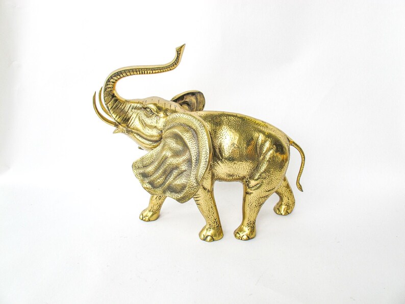 Large Brass Elephant Made in Korea image 9