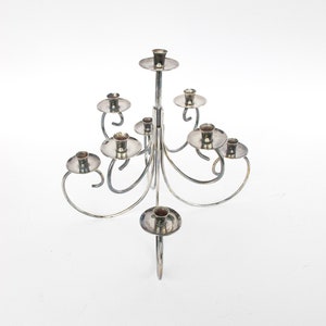 Midcentury Ghorman Silver Candelabra Tree Metal Candle Holder image 7