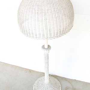 Art Deco style White Wicker Floor Lamp image 8