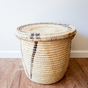 Woven Tribal African Basket with Lid Large image 3