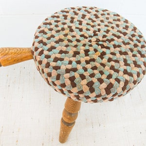 Japanese Milk Stool with Woven Rug Cover image 9
