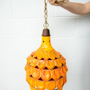 Midcentury Ceramic Hanging Pendant Lamp image 8