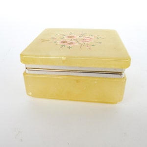 Italian Alabaster Box with Cherry Blossom Design Made in Italy image 2