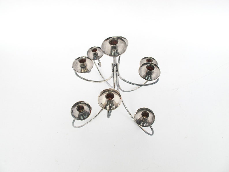 Midcentury Ghorman Silver Candelabra Tree Metal Candle Holder image 5