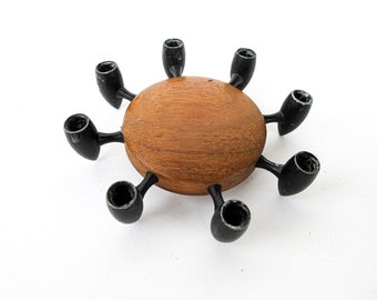 Digsmed Iron and Wood Candlestick Holder