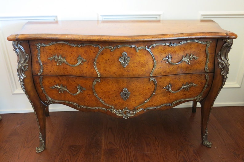 Theodore Alexander Mahogany and Poplar Burl Serpentine Bombe/' Chest French Louis XV