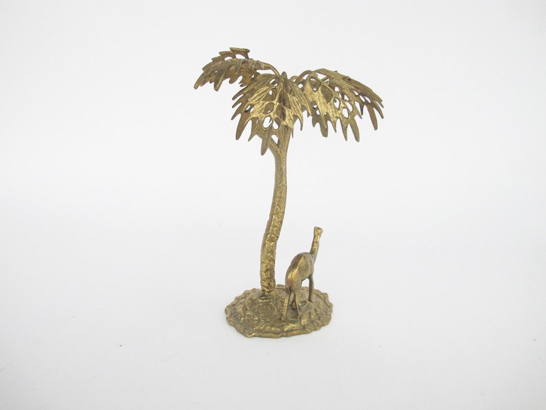Brass Palm Tree and Camel Jewelry Holder Organizer image 5