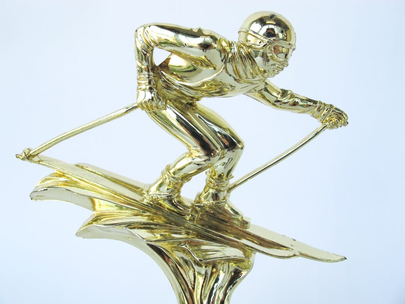 Ski Trophy on Black Marble Base