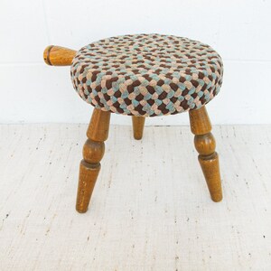 Japanese Milk Stool with Woven Rug Cover image 5