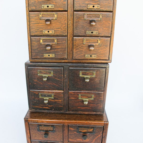 Antique Card Catalog Index Cabinets (Each Sold Separately)